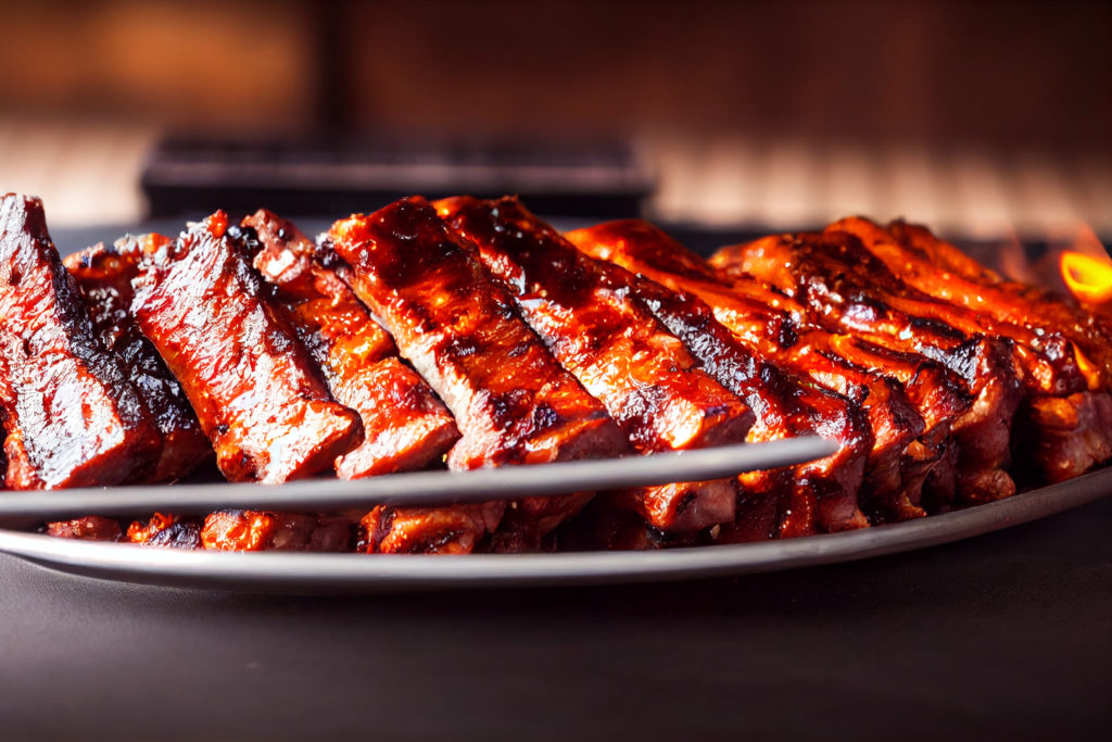 closeup of pork ribs grilled with bbq sauce and ca 2022 10 07 21 17 49 utc